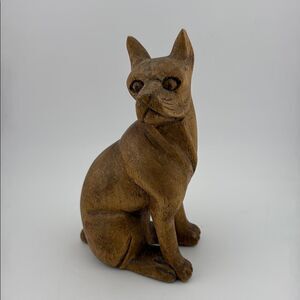Handcrafted wood Brown Egyptian Cat Figurine